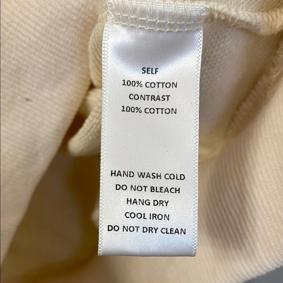 Cream Quarter-Zip Sweatshirt Soft Textured Fabric - Picture 3 of 5